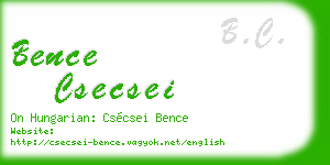 bence csecsei business card
